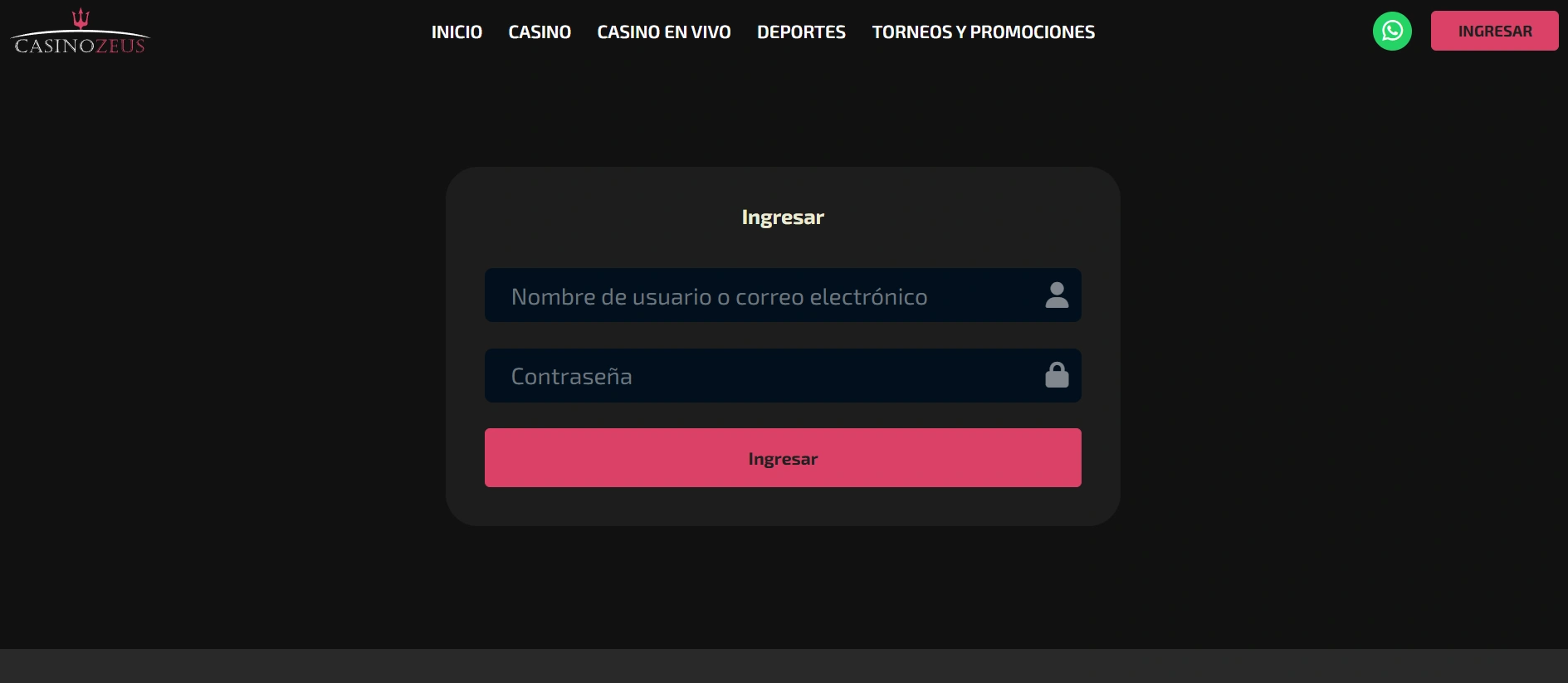 Casino Zeus login